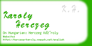 karoly herczeg business card